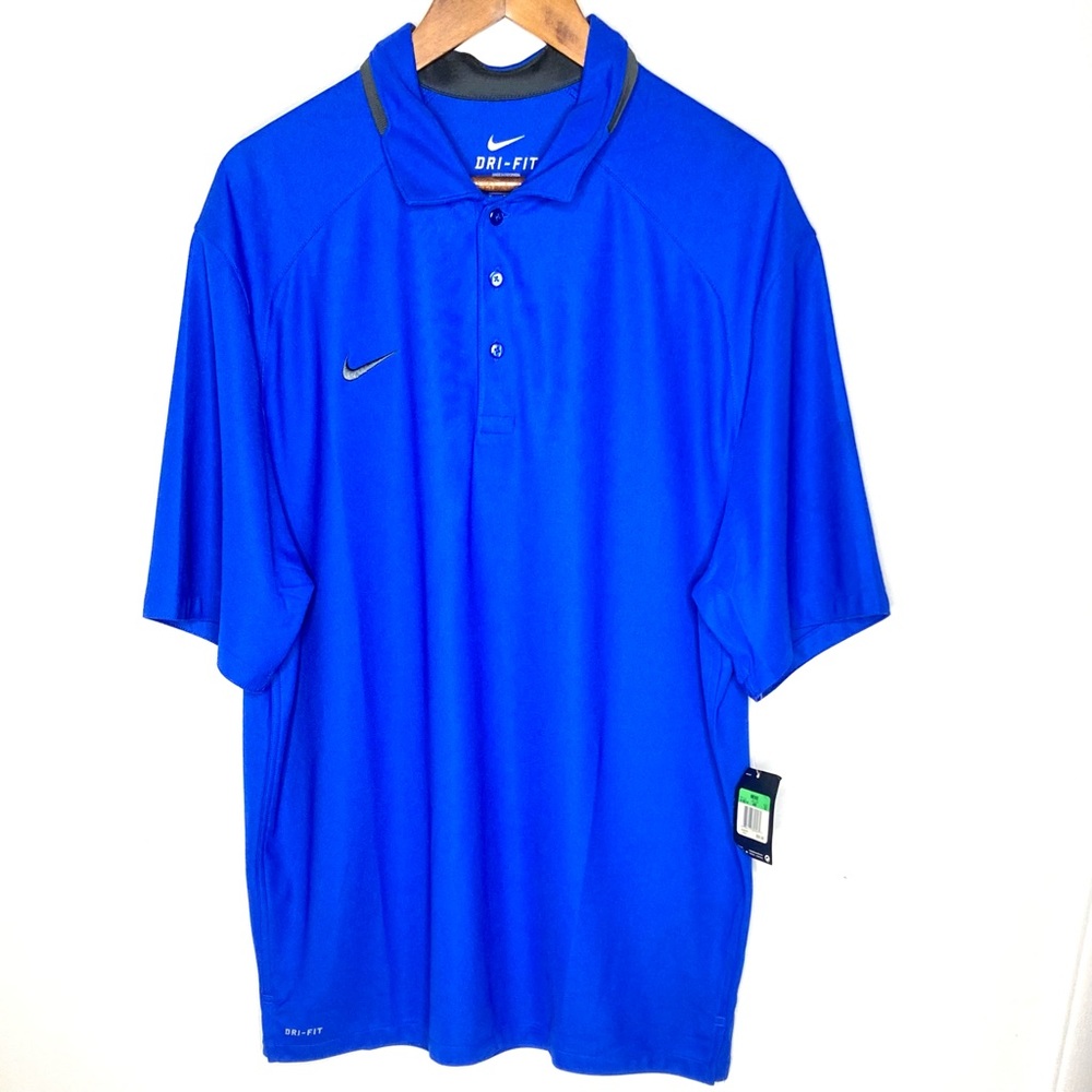 Nike Dri Fit Short Sleeve Athletic Athleisure  Blue Golf  Polo Men’s Size XL